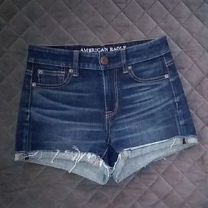 American Eagle high rise jean shorts, size 0